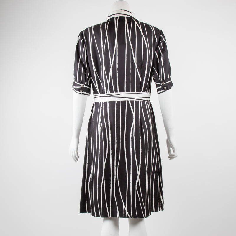 Tory Burch Black and Cream Striped Dress