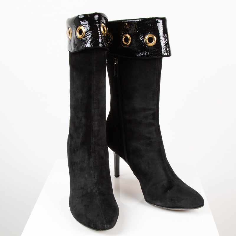 Jimmy Choo Black Suede Calf Boots